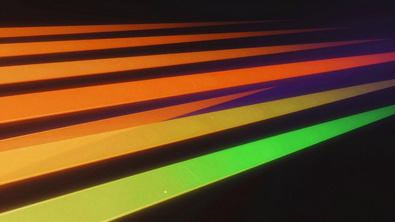 Abstract illustration of stacked bars fading from hot orange to deep violet into the distance, representing money recovered month by month