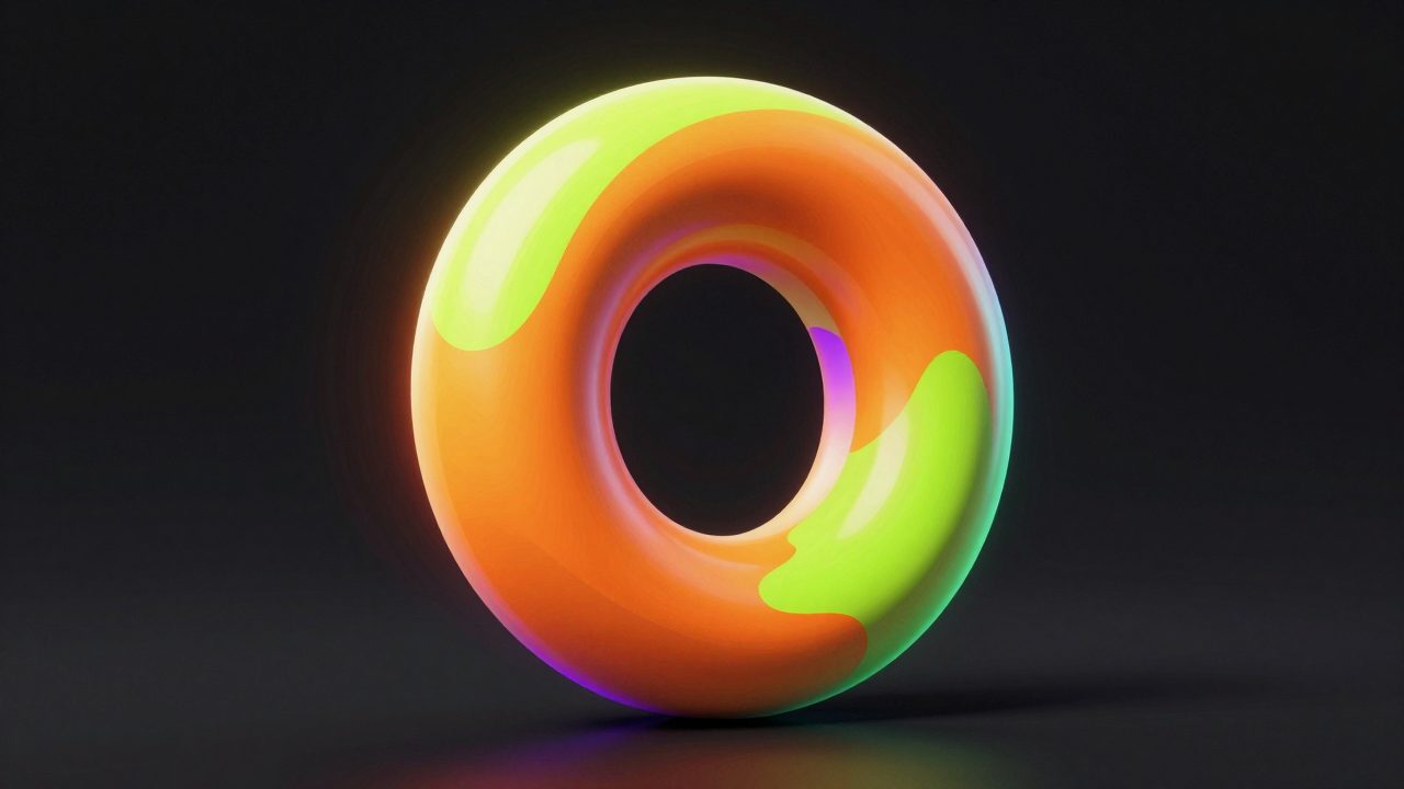 Abstract illustration of a thick glowing ring segmented in lime and orange with one violet gap, representing bays occupied and free